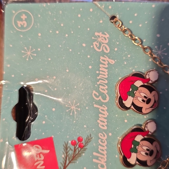 DISNEY CHILD'S CHRISTMAS HOLIDAY NECKLACE AND EARRINGS SET MICKEY & MINNIE MOUSE - Picture 5 of 6